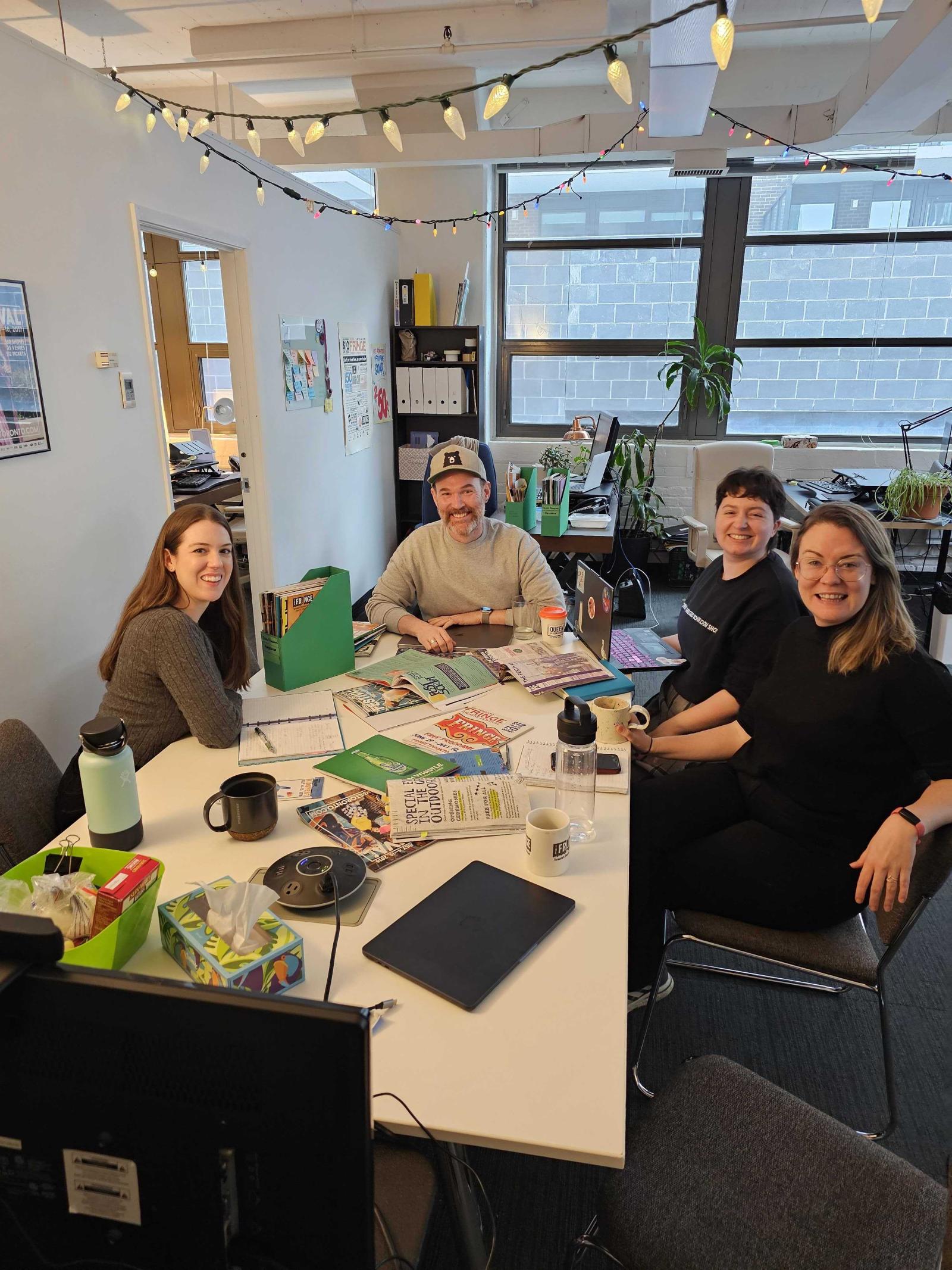 smiling at the branding meeting